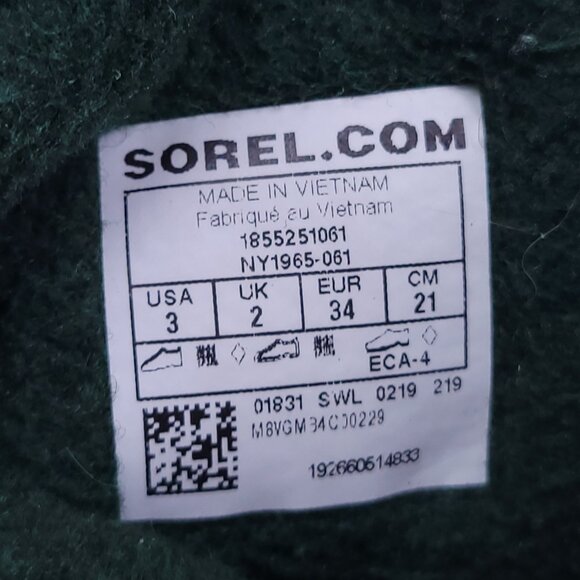 Sorel Flurry Youth Winter Snow Boots Gray Pink Black NY1965-061 Size 3 - Picture 15 of 16